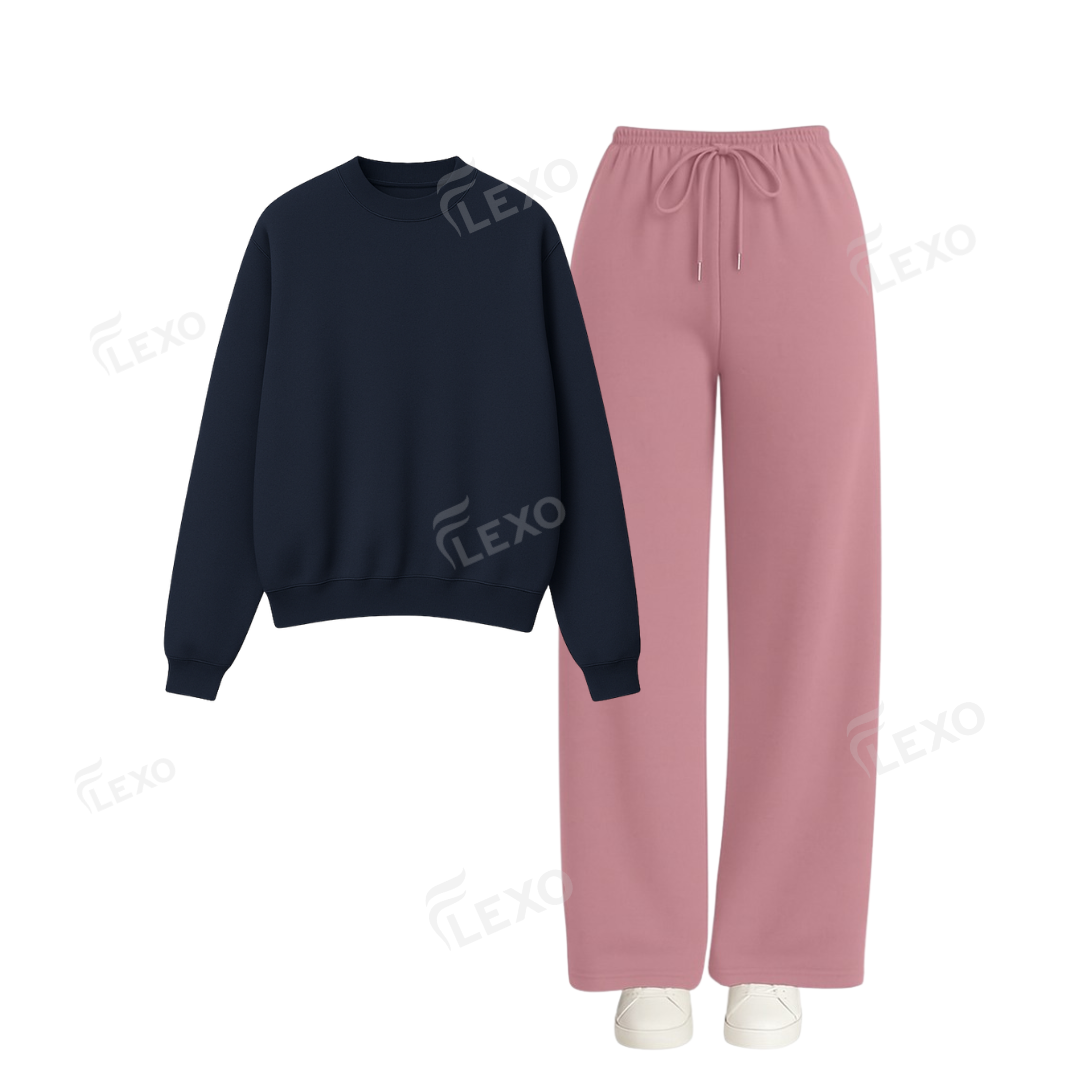 Straight Leg Trouser With Oversized Sweatshirt