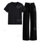 Black Wide Leg Jeans With V-Neck T-Shirt