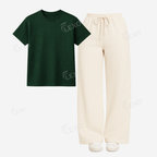Cream Flapper With Regular T-Shirt