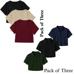 Pack of Crop Tee with Crop Polo