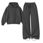 Charcoalgrey Straight Leg Trouser With Oversized Hoodie