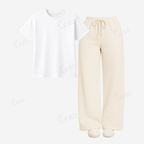 Cream Flapper With Regular T-Shirt