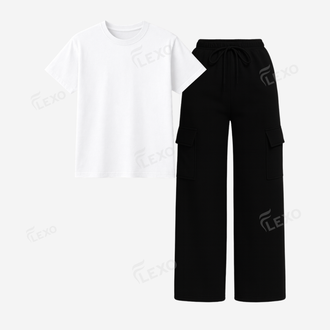Black Cargo With Regular T-Shirt Secondary image