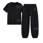 Black Sweatpant With V-Neck T-Shirt