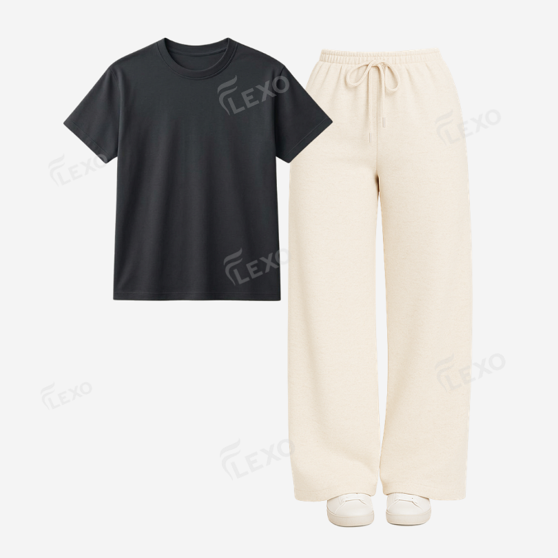 Cream Flapper With Regular T-Shirt