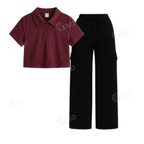 Black Cargo With Crop Polo