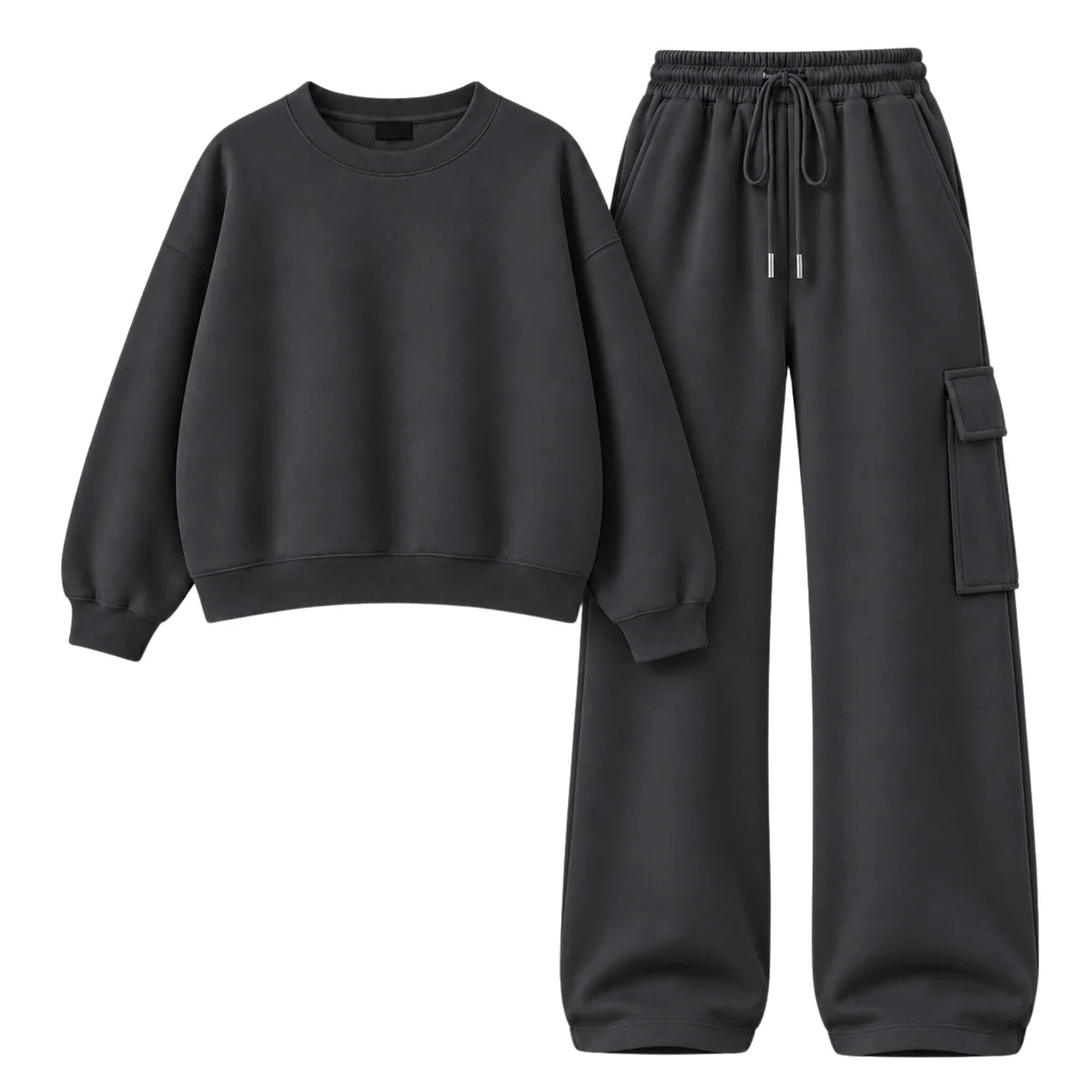 Straight Leg Cargo With Oversized Sweatshirt