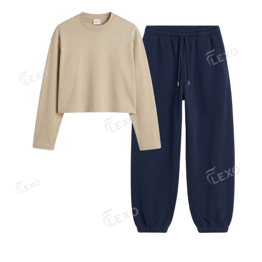 Navyblue Sweatpant With Crop Full Sleeves T-Shirt Main image