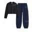 Navyblue Sweatpant With Crop Full Sleeves T-Shirt