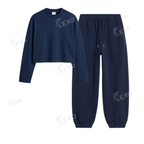 Navyblue Sweatpant With Crop Full Sleeves T-Shirt