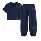 Navyblue Sweatpant With Crop V-Neck T-Shirt