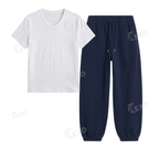 Navyblue Sweatpant With V-Neck T-Shirt