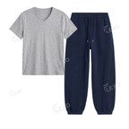 Navyblue Sweatpant With V-Neck T-Shirt