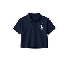 Crop Polo With Polo Print