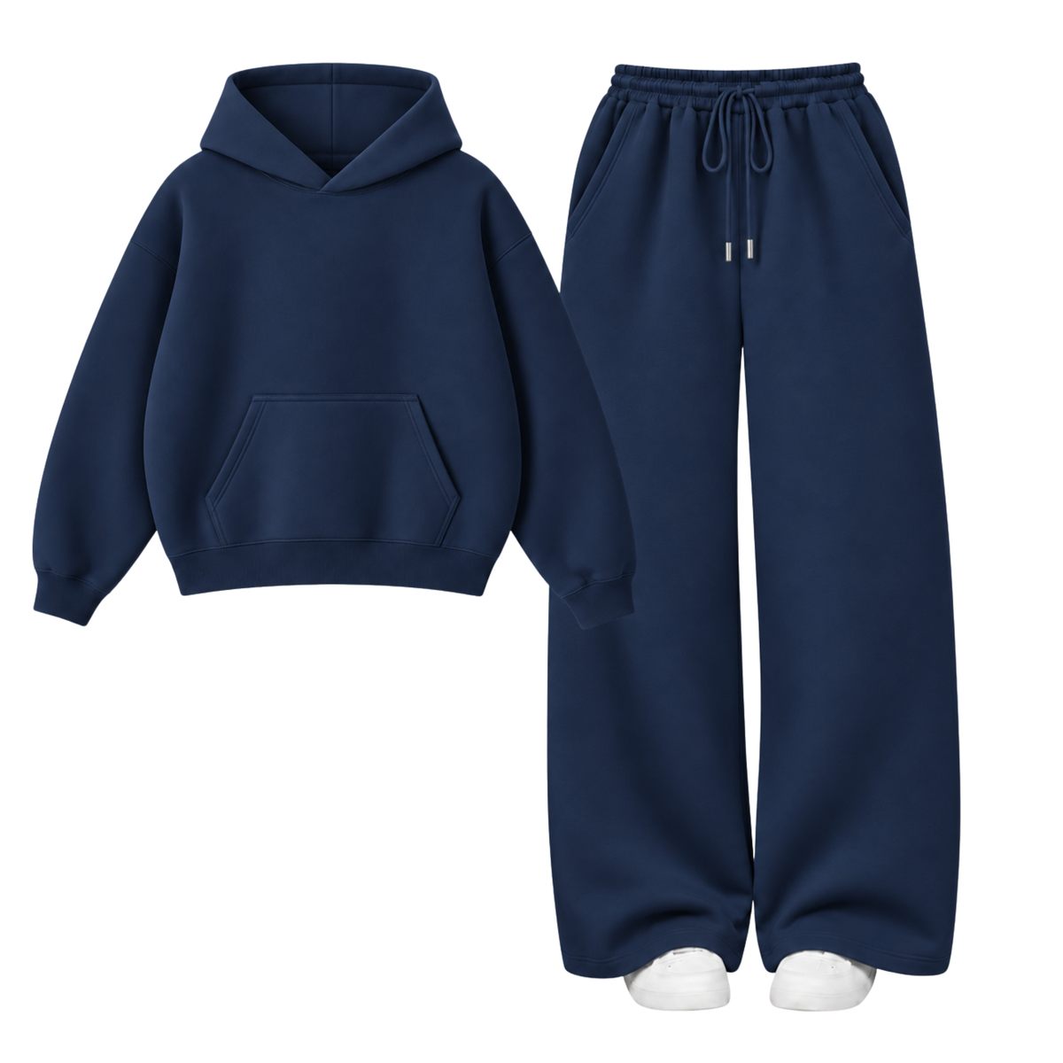 Navyblue Straight Leg Trouser With Oversized Hoodie Main image