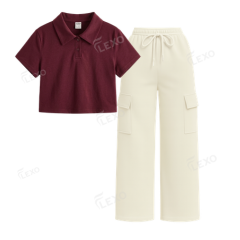 Cream Cargo With Crop Polo