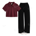 Black Flapper With Crop Polo
