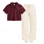Cream Flapper With Crop Polo