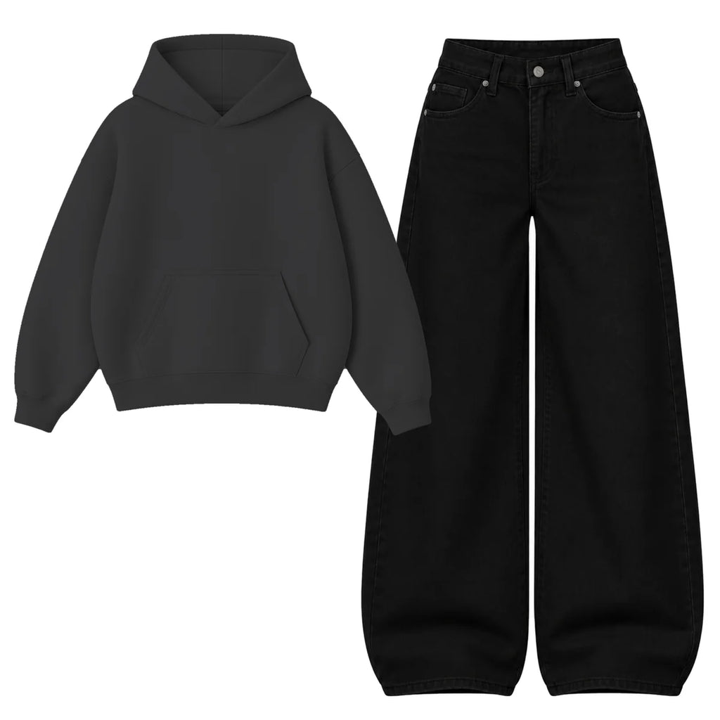 Baggy Jeans With Oversized Hoodie