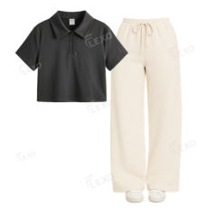 Cream Flapper With Crop Polo