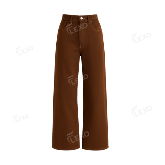 Dark Brown Wide leg baggy jeans Flexo