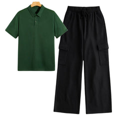 Dark Green Polo with Cargo