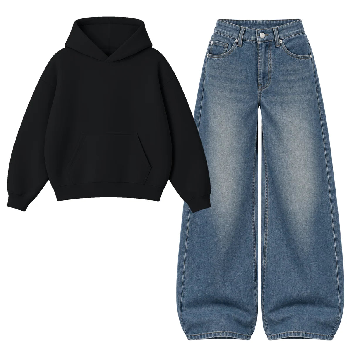 Baggy Jeans With Oversized Hoodie