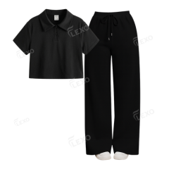 Black Flapper With Crop Polo