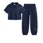 Navyblue Sweatpant With Crop Polo