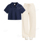 Cream Flapper With Crop Polo