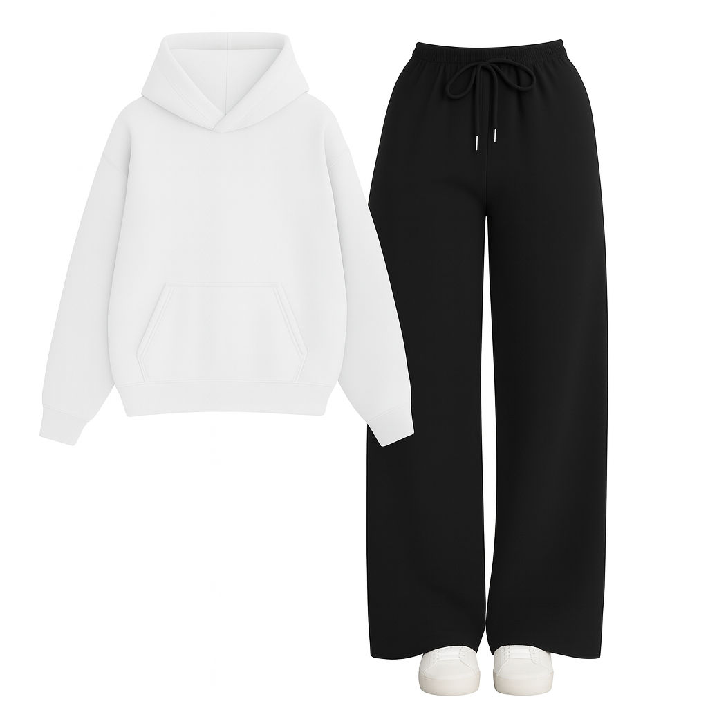 Straight Leg Trouser With Oversized Hoodie