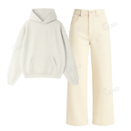 Beige Baggy Jeans With Oversized Hoodie