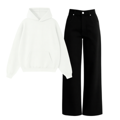 Black Baggy Jeans With Oversized Hoodie