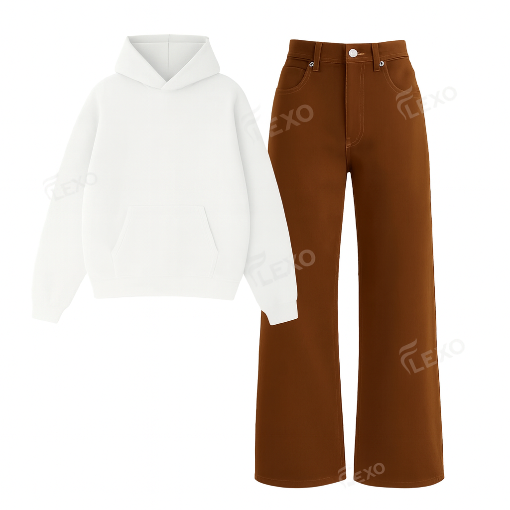 Brown Baggy Jeans With Oversized Hoodie
