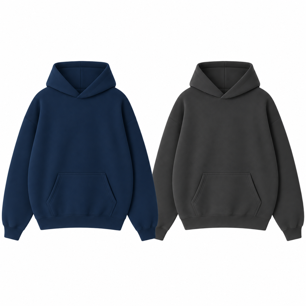 Pack of 2 Oversize Drop Shoulder Hoodie