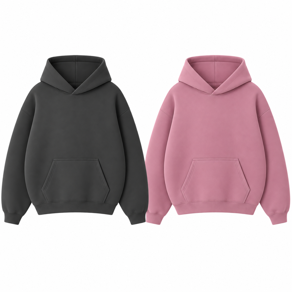Pack of 2 Oversize Drop Shoulder Hoodie