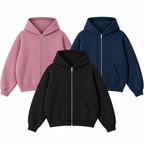 Pack Of 3 Oversize Drop Shoulder Zipper