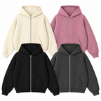 Pack Of 4 Oversize Drop Shoulder Zipper