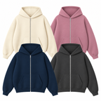 Pack Of 4 Oversize Drop Shoulder Zipper