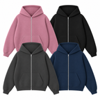 Pack Of 4 Oversize Drop Shoulder Zipper