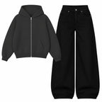 Baggy Jeans With Oversized Zipper