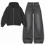 Black Vintage Baggy Jeans With Oversized Zipper