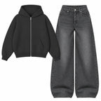 Baggy Jeans With Oversized Zipper