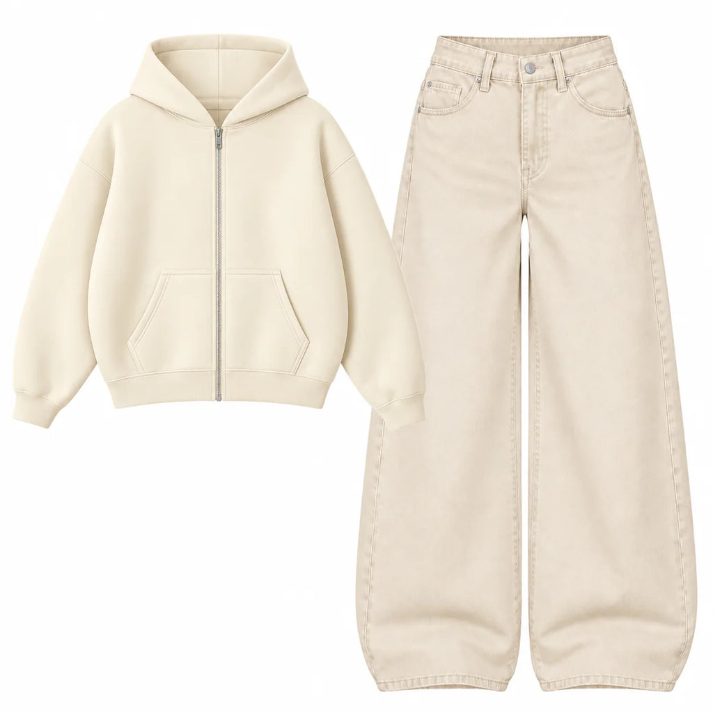 Baggy Jeans With Oversized Zipper