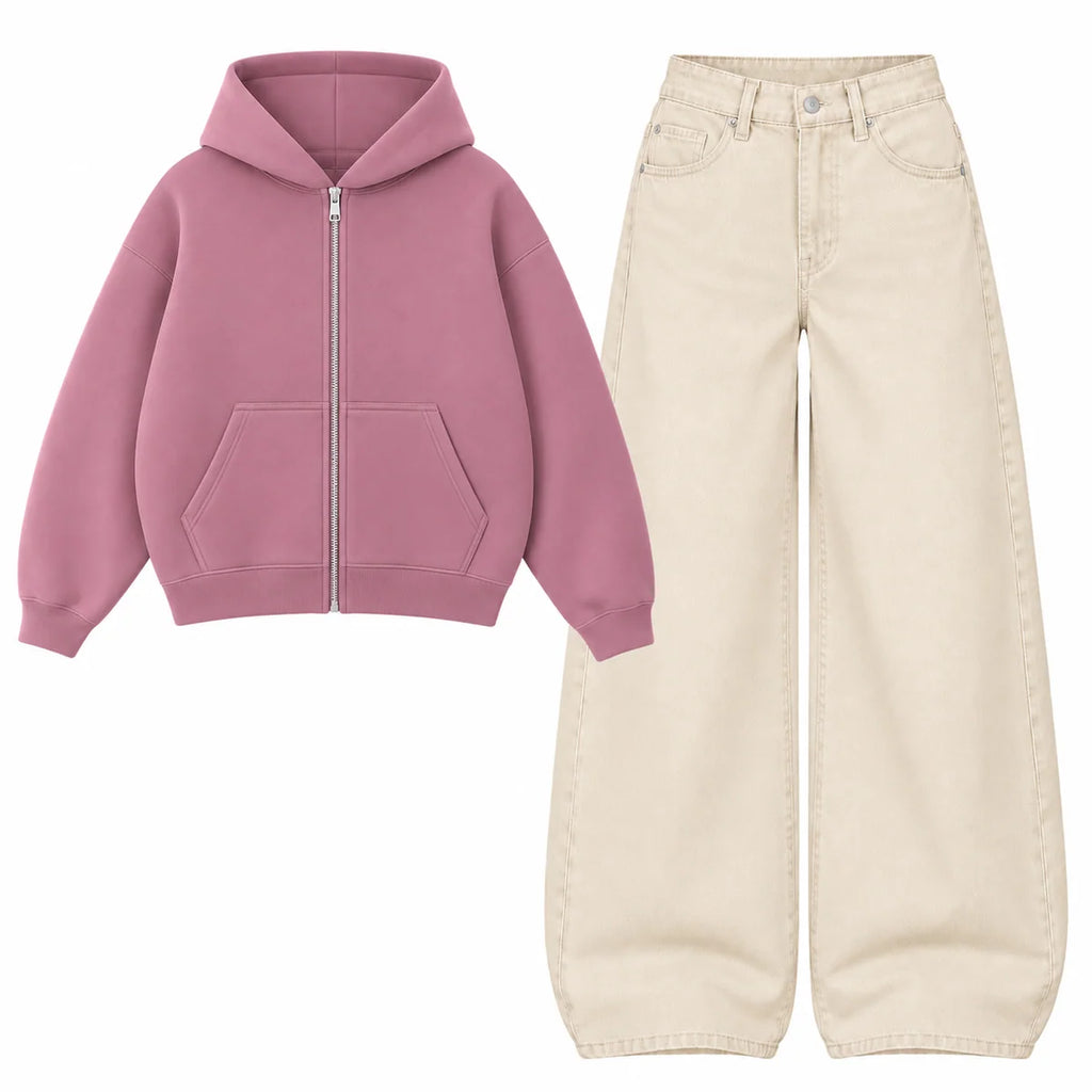 Baggy Jeans With Oversized Zipper