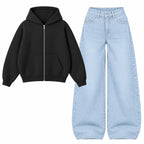 Baggy Jeans With Oversized Zipper