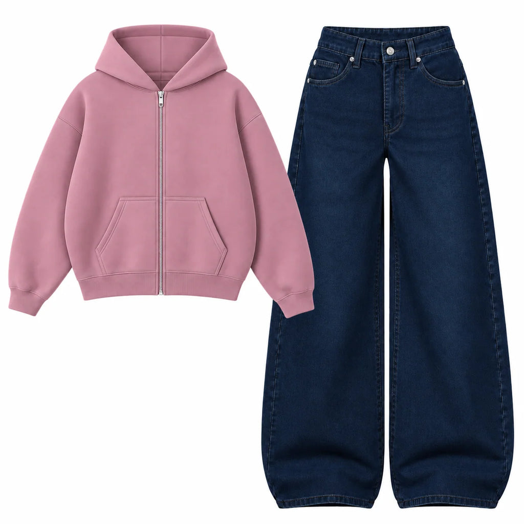 Baggy Jeans With Oversized Zipper
