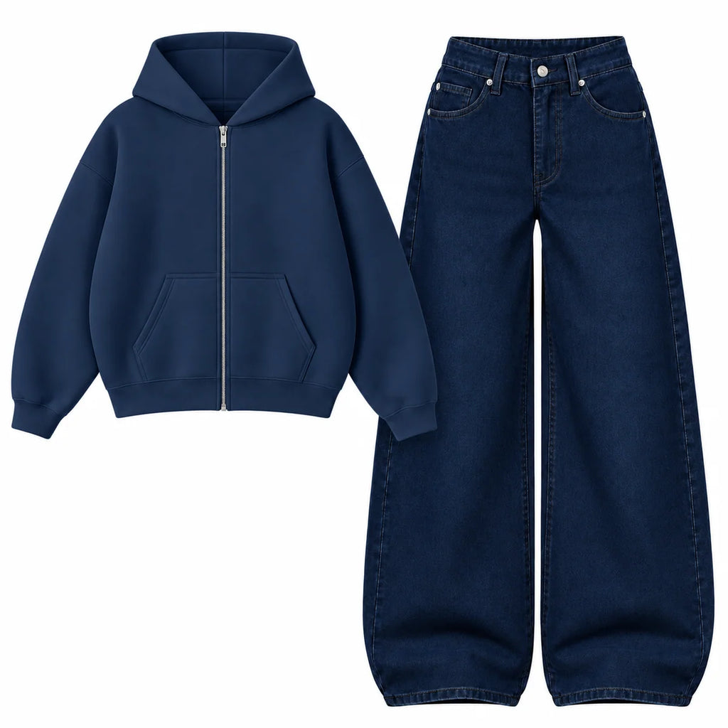 Baggy Jeans With Oversized Zipper