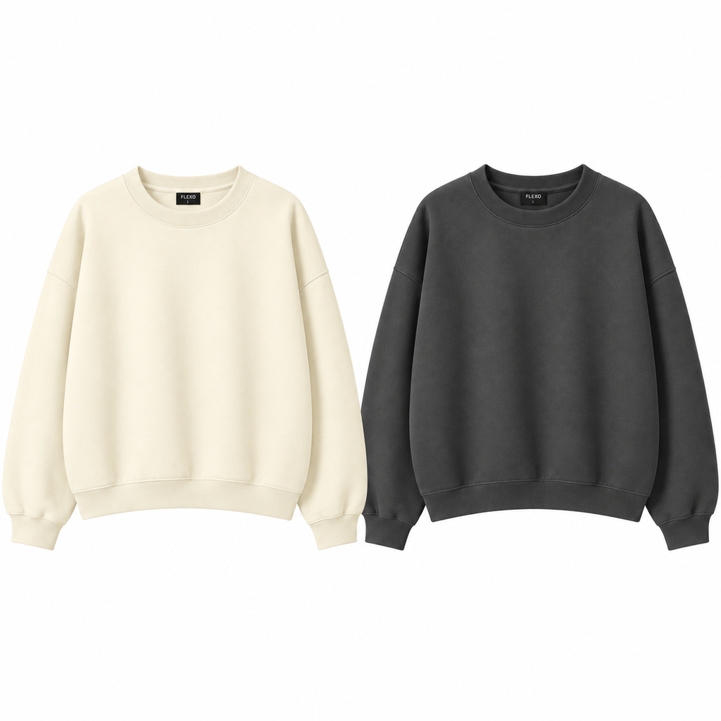 Pack Of 2 Oversize Drop Shoulder Sweatshirt