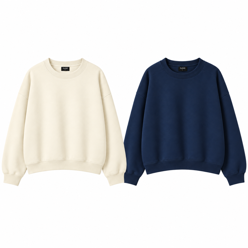 Pack Of 2 Oversize Drop Shoulder Sweatshirt